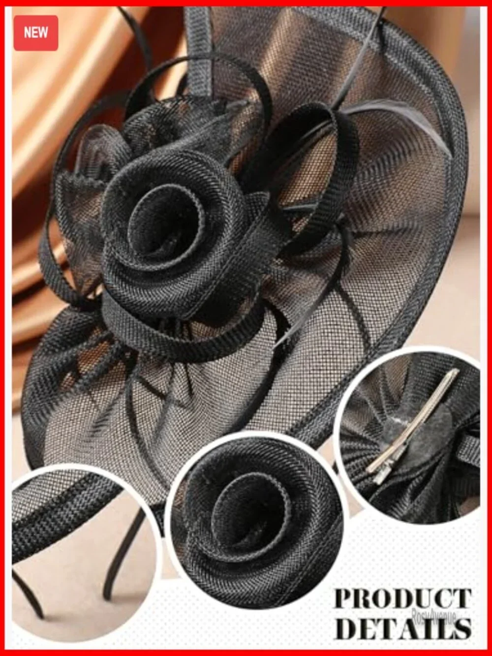 Feather Fascinator Derby Hat with Headband & Clip for Formal Occasions